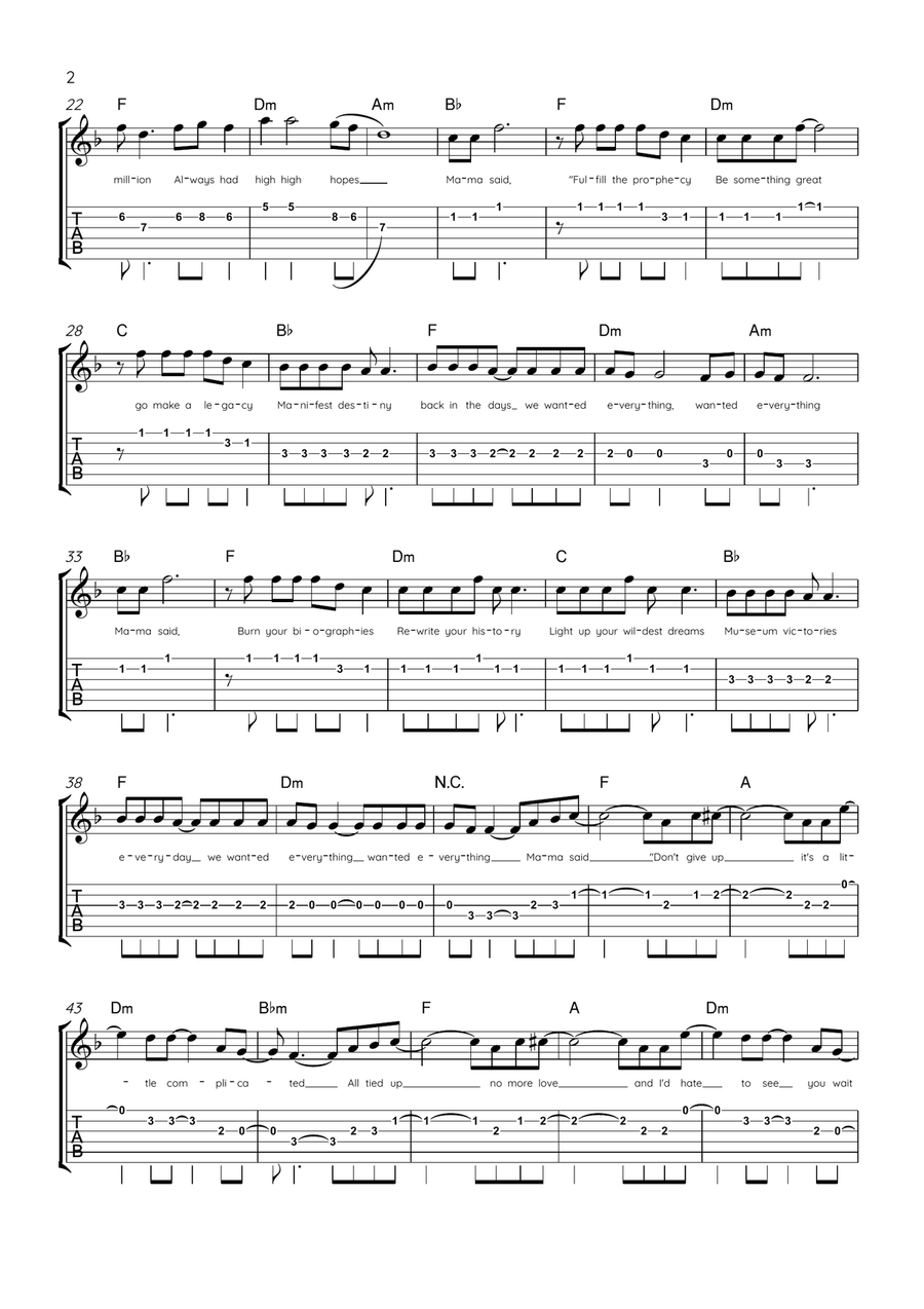High Hopes High Hopes Acoustic Guitar scores gallery preview page 2