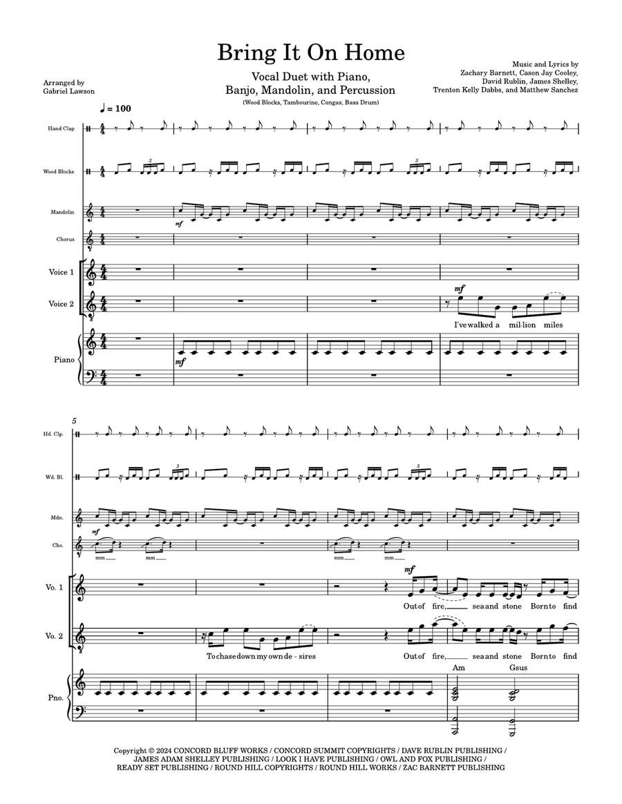 Bring It On Home Vocal Duet scores gallery preview page 1
