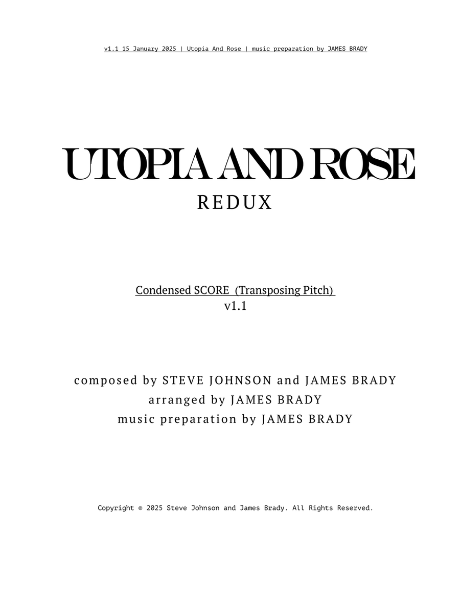Utopia and a Rose Jazz Ensemble scores gallery preview page 1