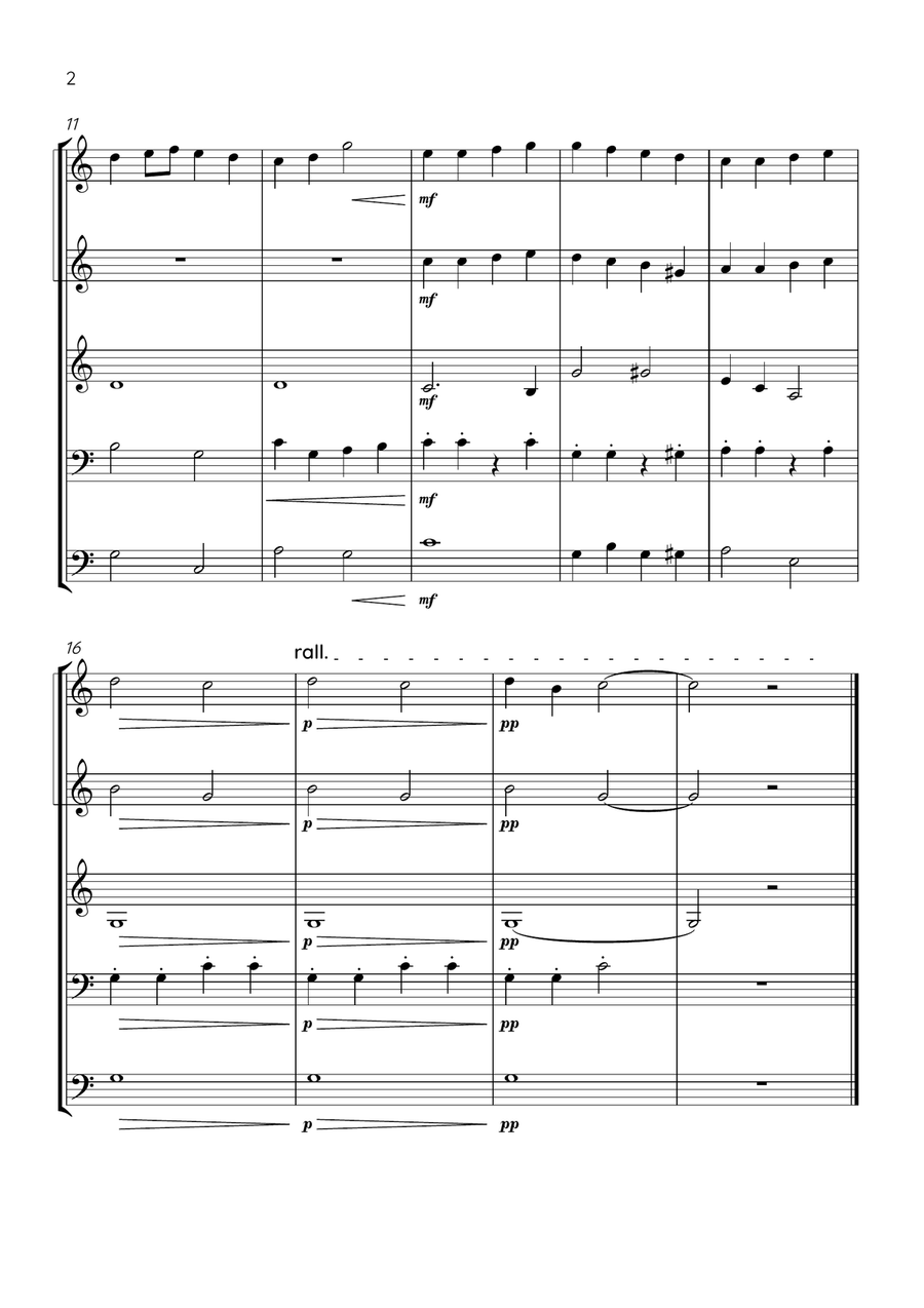 Ode To Joy - Brass Quintet in C Major - Beginner Level Brass Quintet scores gallery preview page 2