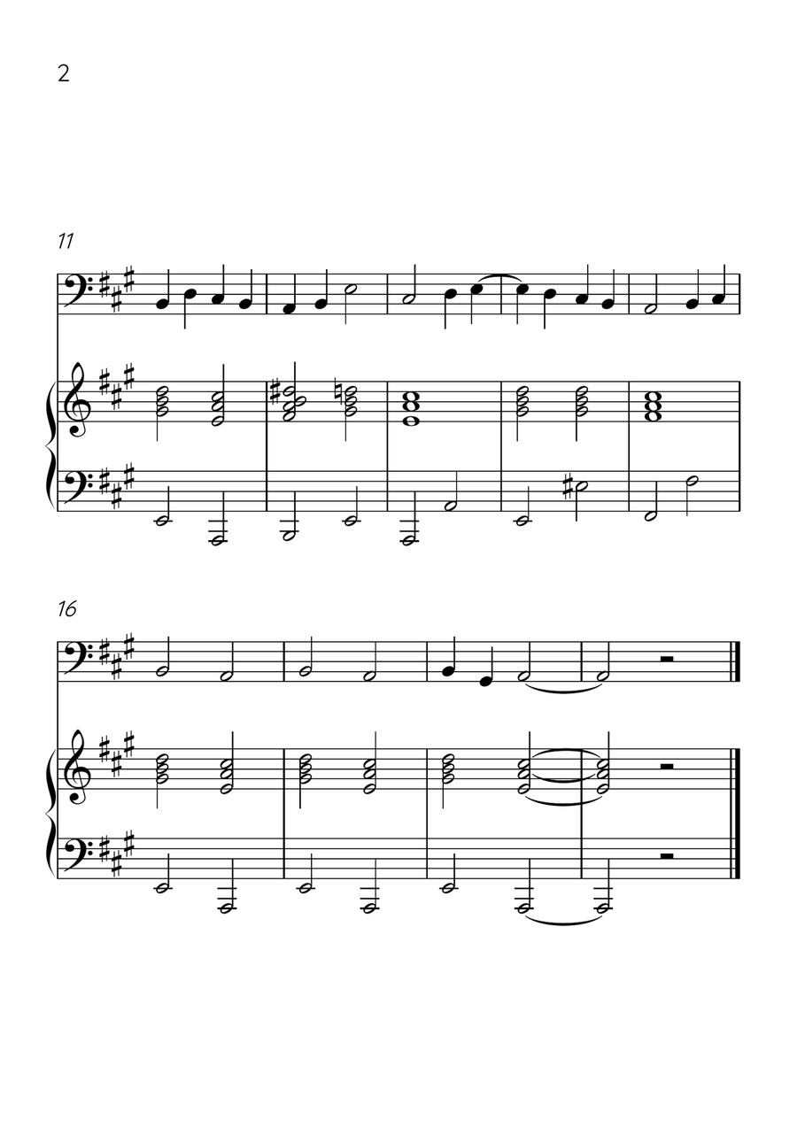 Ode to Joy - Cello and Piano in A Major - Beginner Level - Sheet Music Piano scores gallery preview page 2