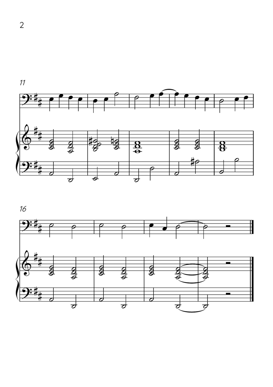 Ode to Joy - Cello and Piano in D Major - Beginner Level - Sheet Music Piano scores gallery preview page 2