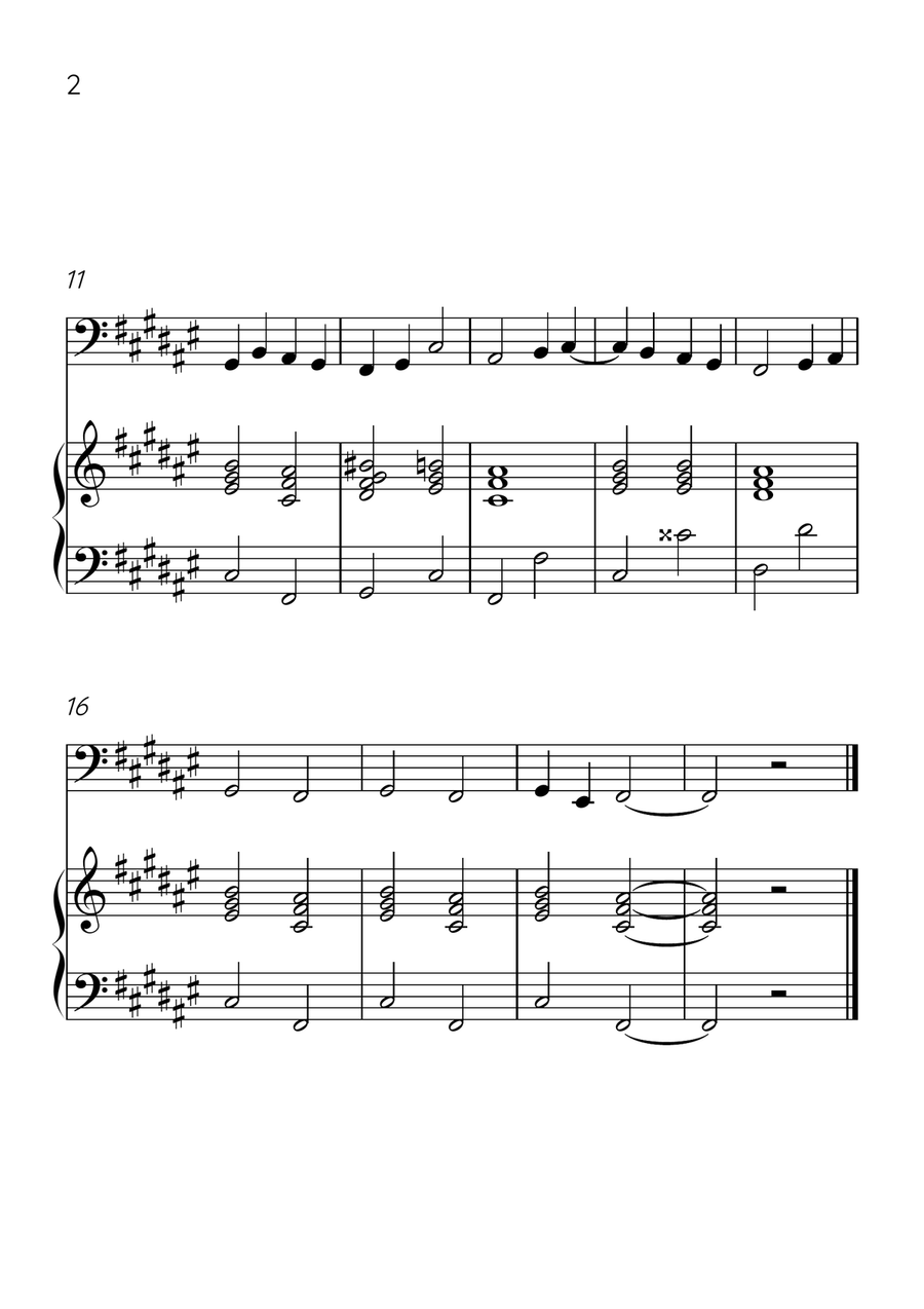 Ode to Joy - Cello and Piano in F# Major - Beginner Level - Sheet Music Piano scores gallery preview page 2