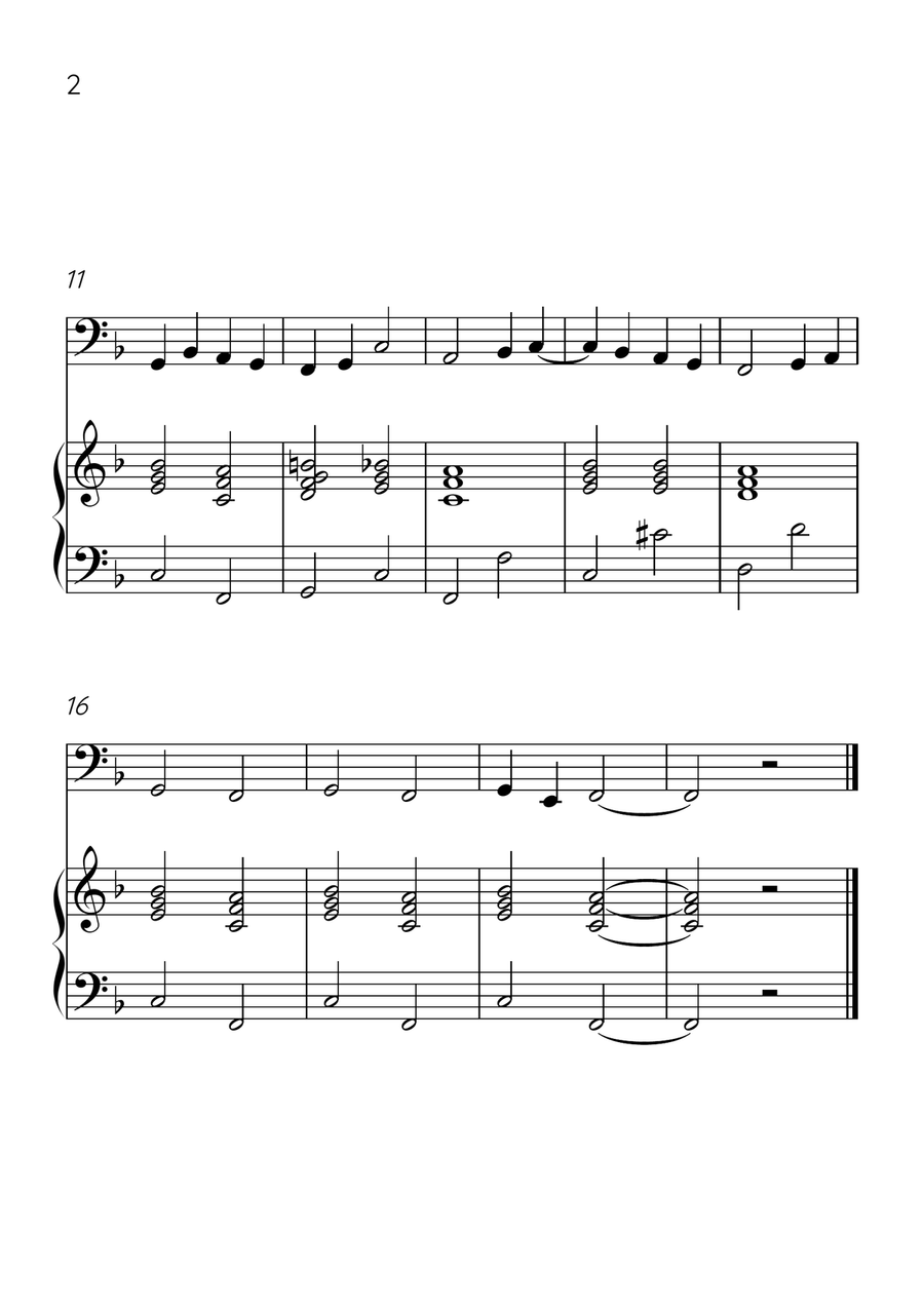 Ode to Joy - Cello and Piano in F Major - Beginner Level - Sheet Music Piano scores gallery preview page 2