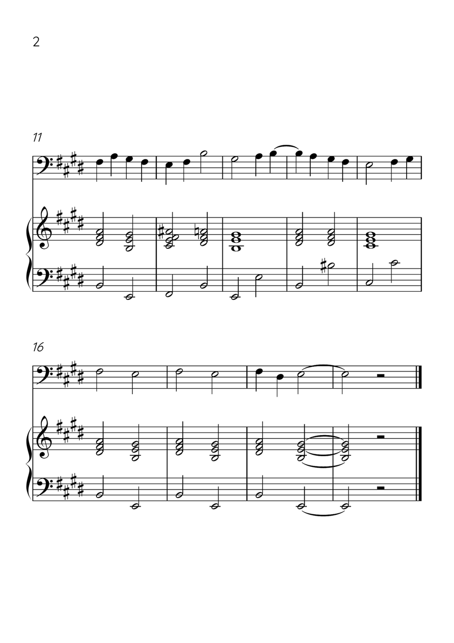 Ode to Joy - Cello and Piano in E Major - Beginner Level - Sheet Music Piano scores gallery preview page 2