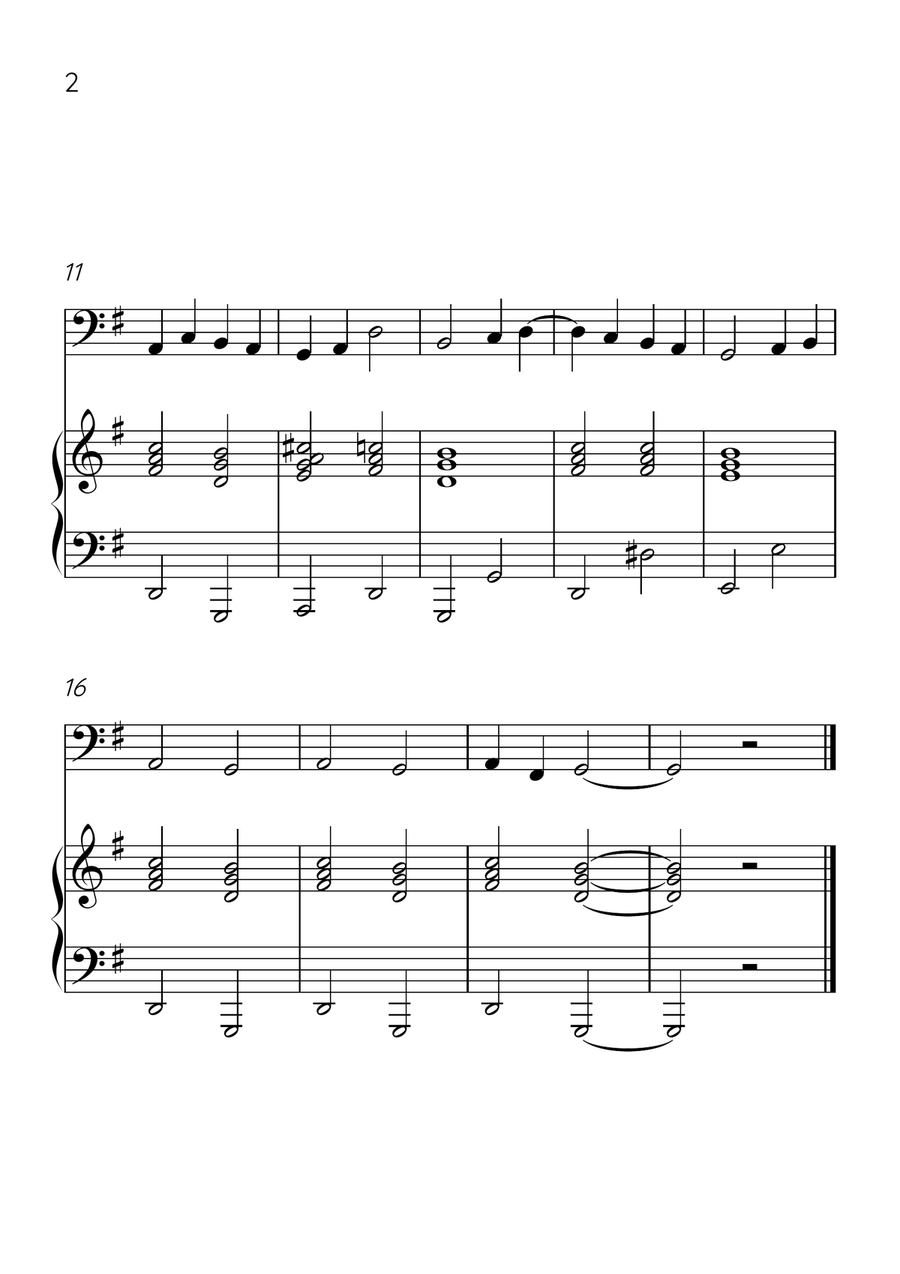 Ode to Joy - Cello and Piano in G Major - Beginner Level - Sheet Music Piano scores gallery preview page 2
