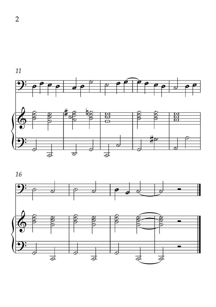Ode to Joy - Cello and Piano in C Major - Beginner Level Letter Names - Sheet Music Piano scores gallery preview page 2