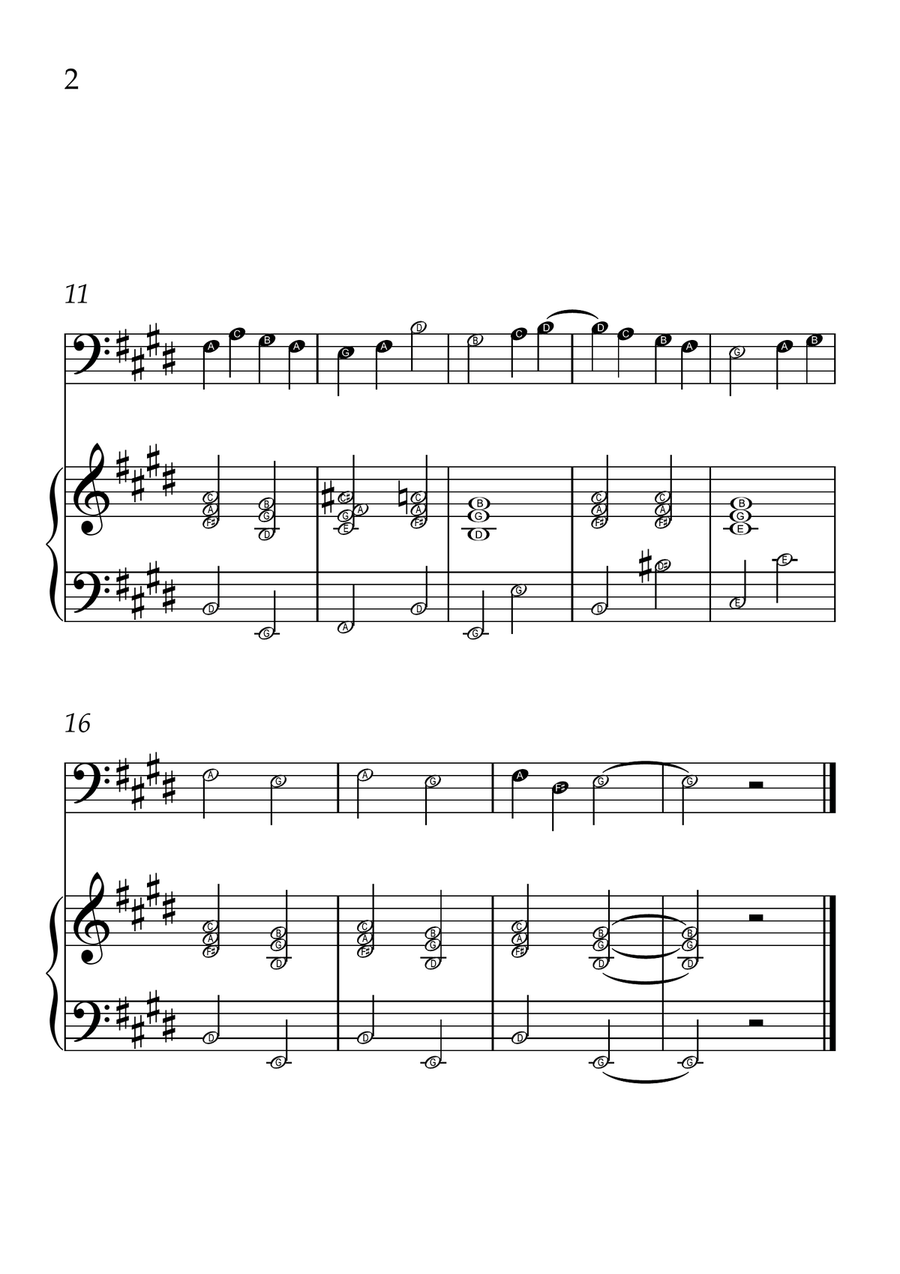 Ode to Joy - Cello and Piano in D Major - Beginner Level Letter Names - Sheet Music Piano scores gallery preview page 2