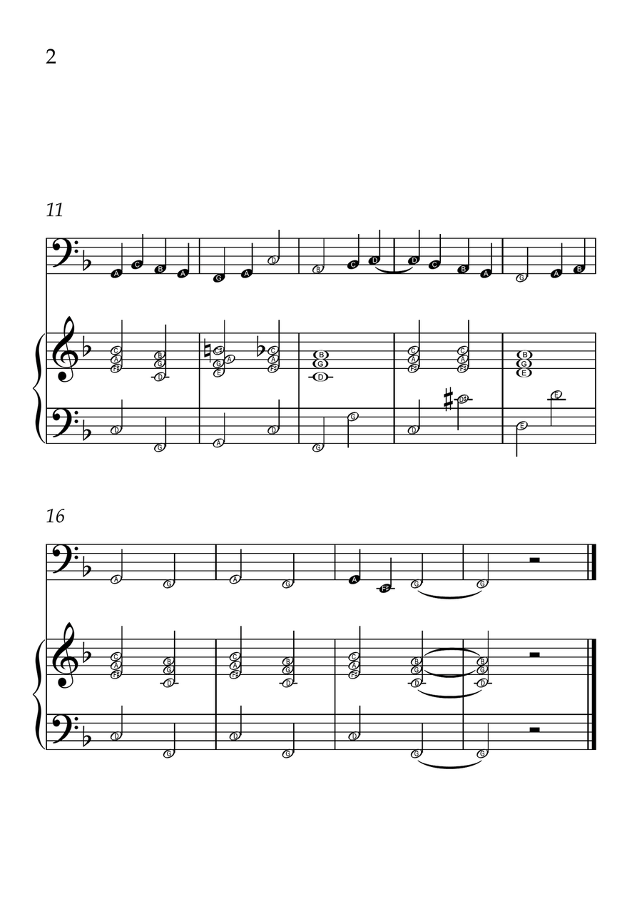 Ode to Joy - Cello and Piano in F Major - Beginner Level Letter Names - Sheet Music Piano scores gallery preview page 2