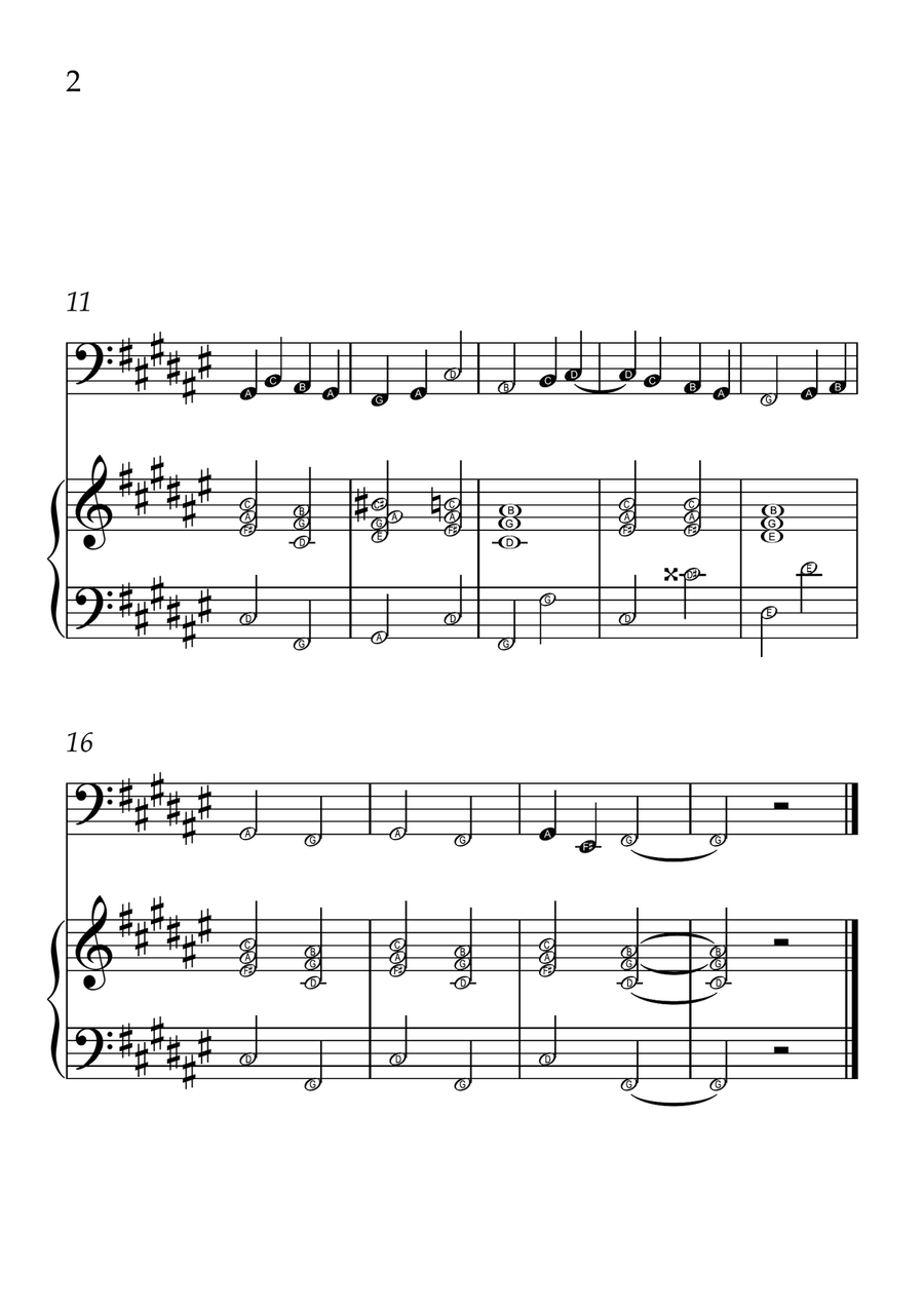 Ode to Joy - Cello and Piano in F# Major - Beginner Level Letter Names - Sheet Music Piano scores gallery preview page 2