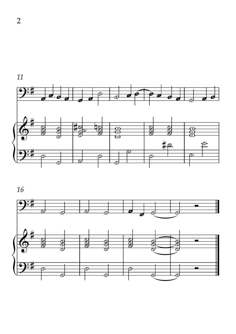 Ode to Joy - Cello and Piano in G Major - Beginner Level Letter Names - Sheet Music Piano scores gallery preview page 2