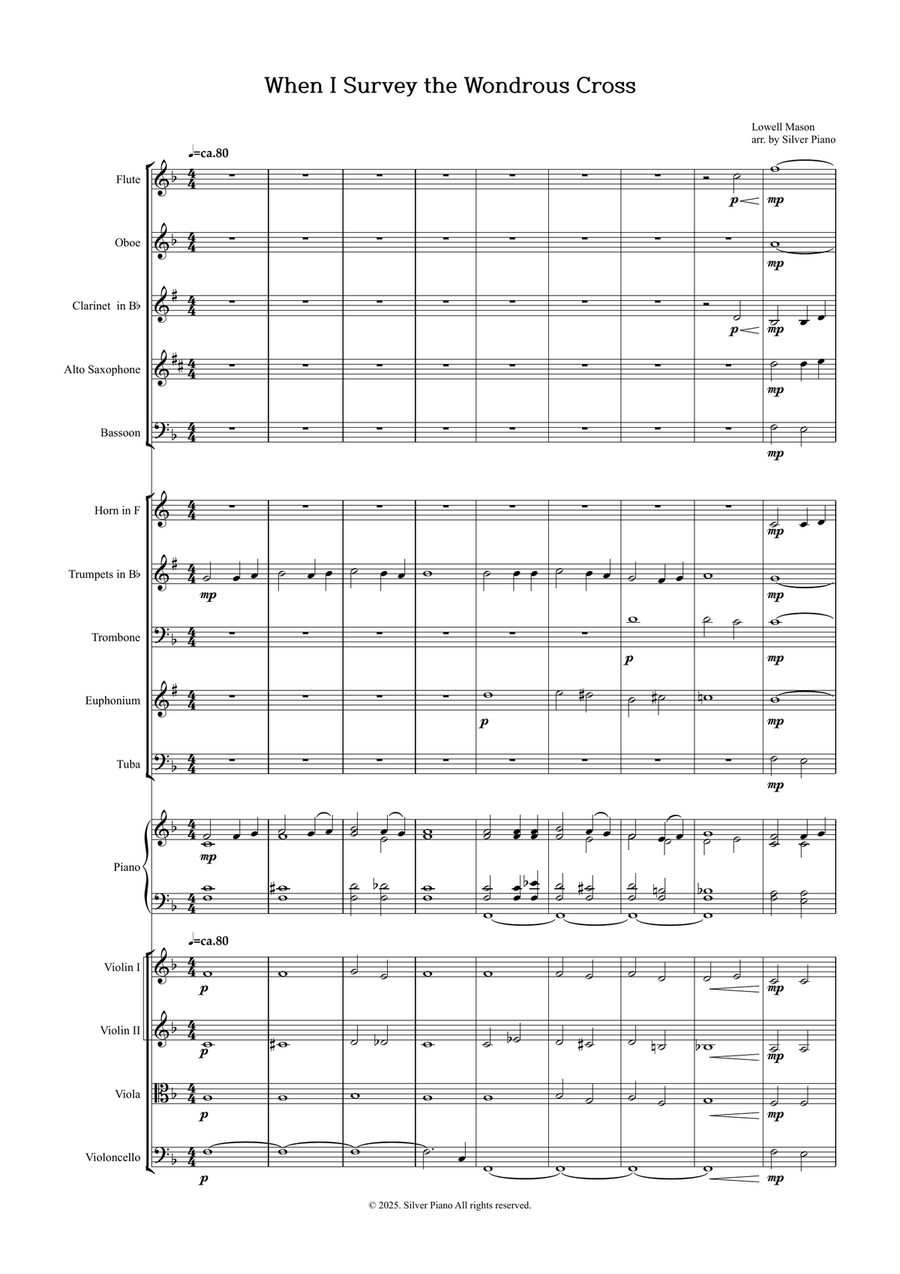 When I Survey the Wondrous Cross - Full Orchestra When I Survey the Wondrous Cross - Full Orchestra Full Orchestra scores gallery preview page 1