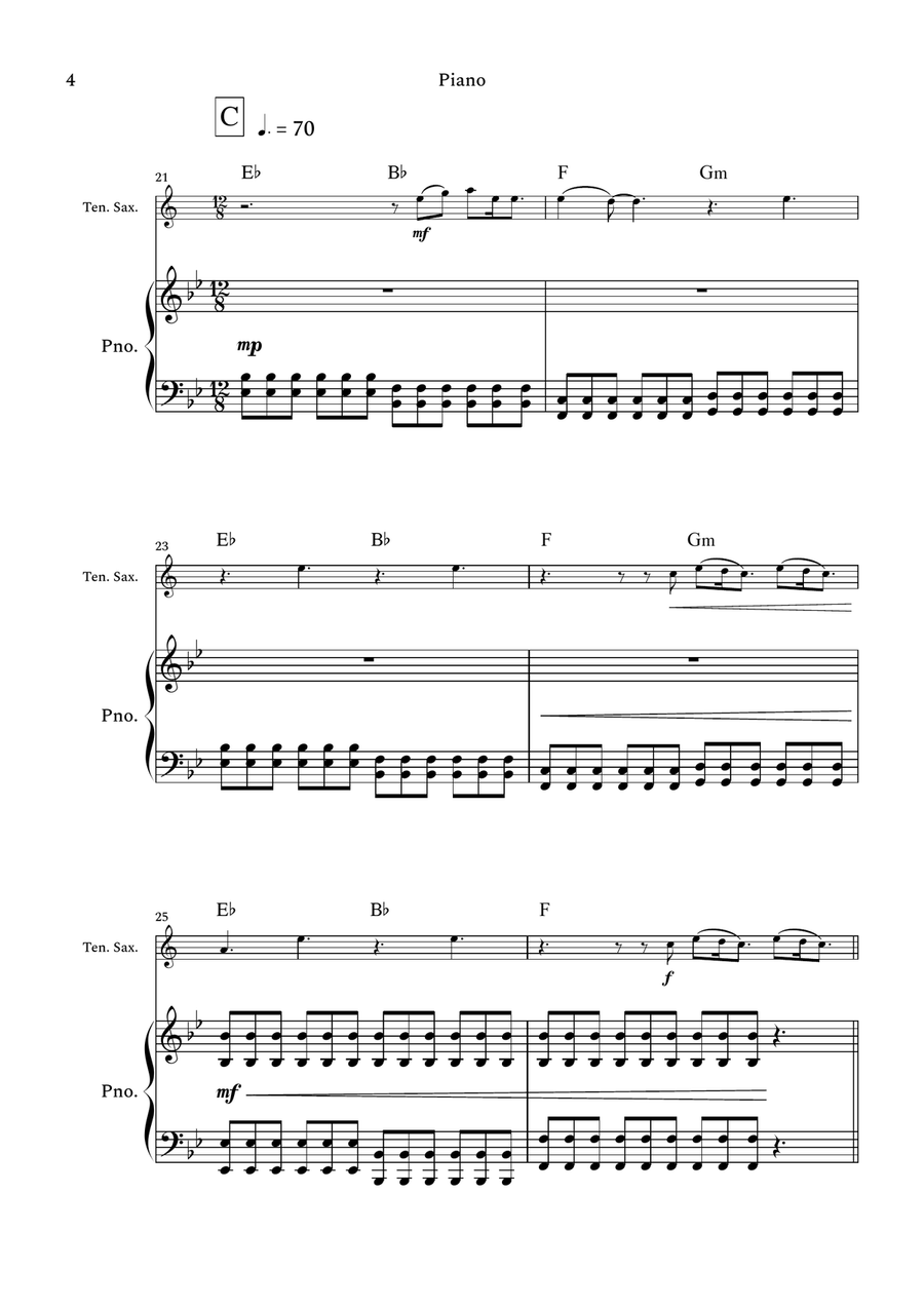 Beautiful Things Beautiful Things Tenor Saxophone scores gallery preview page 4