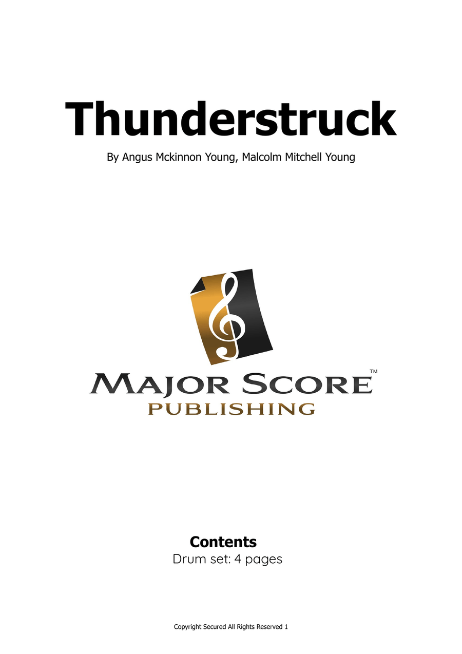 Thunderstruck Drum Set scores gallery preview page 1