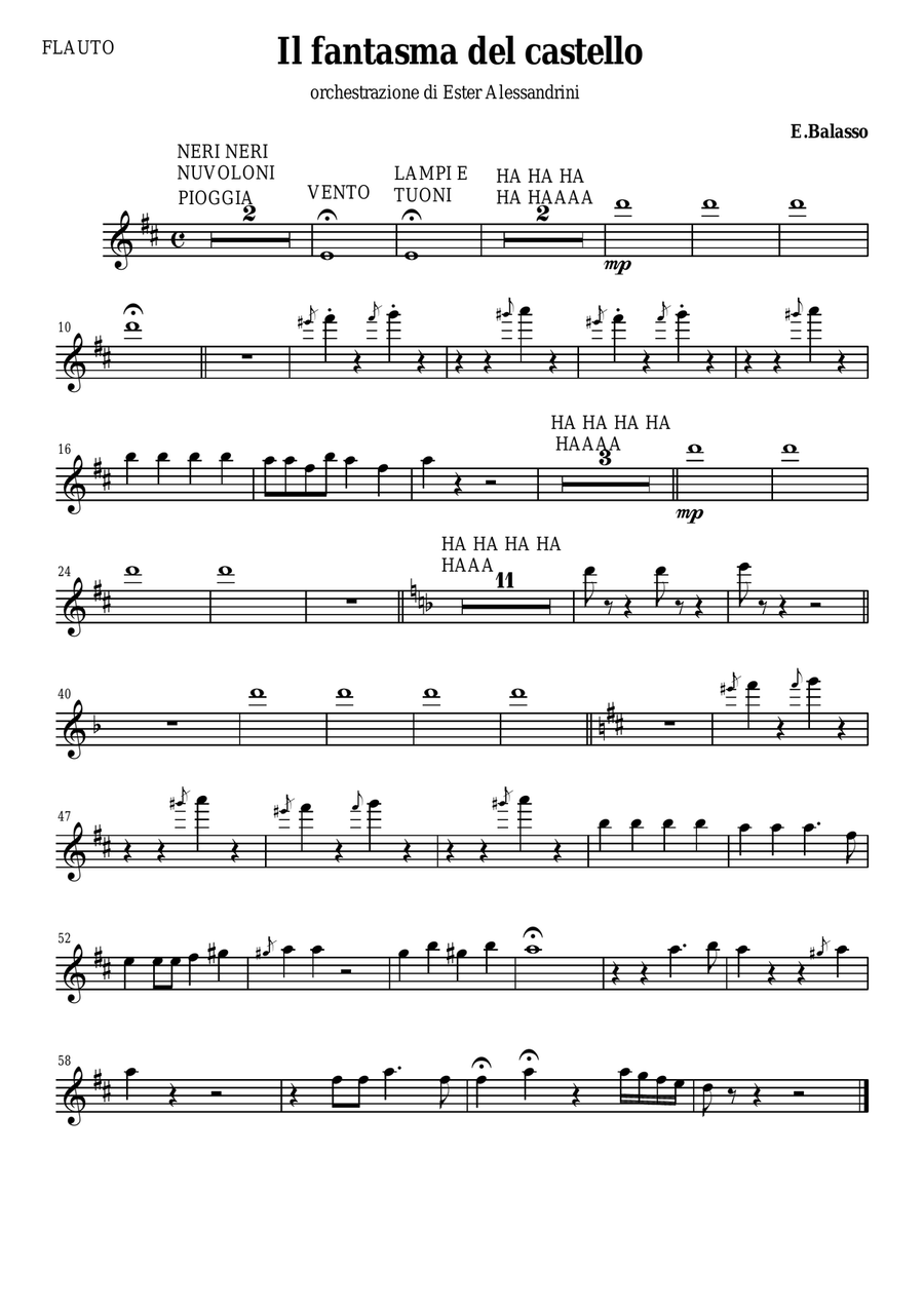 Il fantasma del castello (only separate parts) Flute scores gallery preview page 2