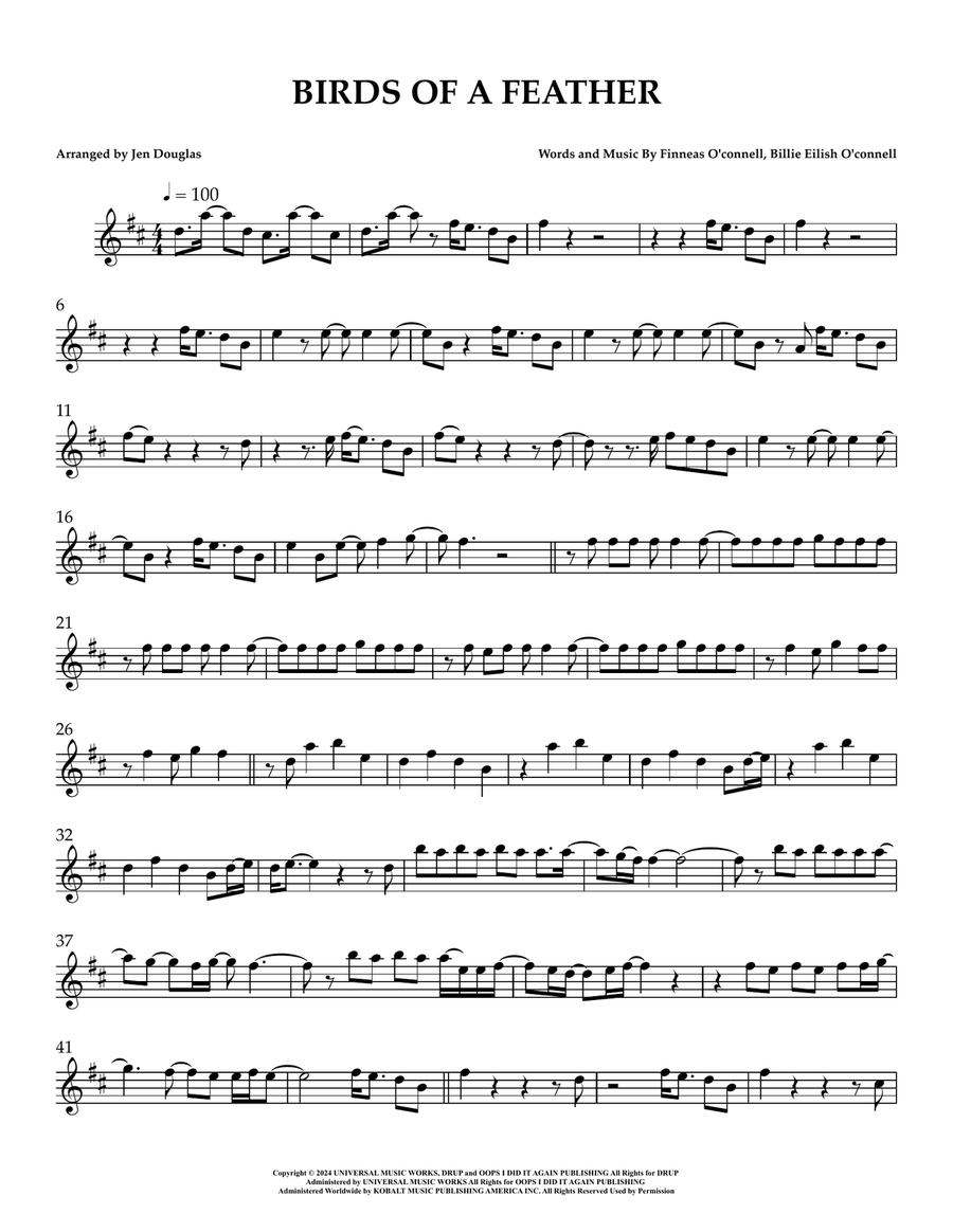 Birds Of A Feather Birds Of A Feather Flute Solo scores gallery preview page 1