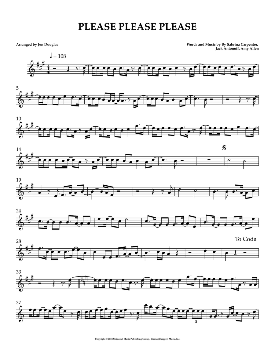 Please Please Please Please Please Please Flute Solo scores gallery preview page 1