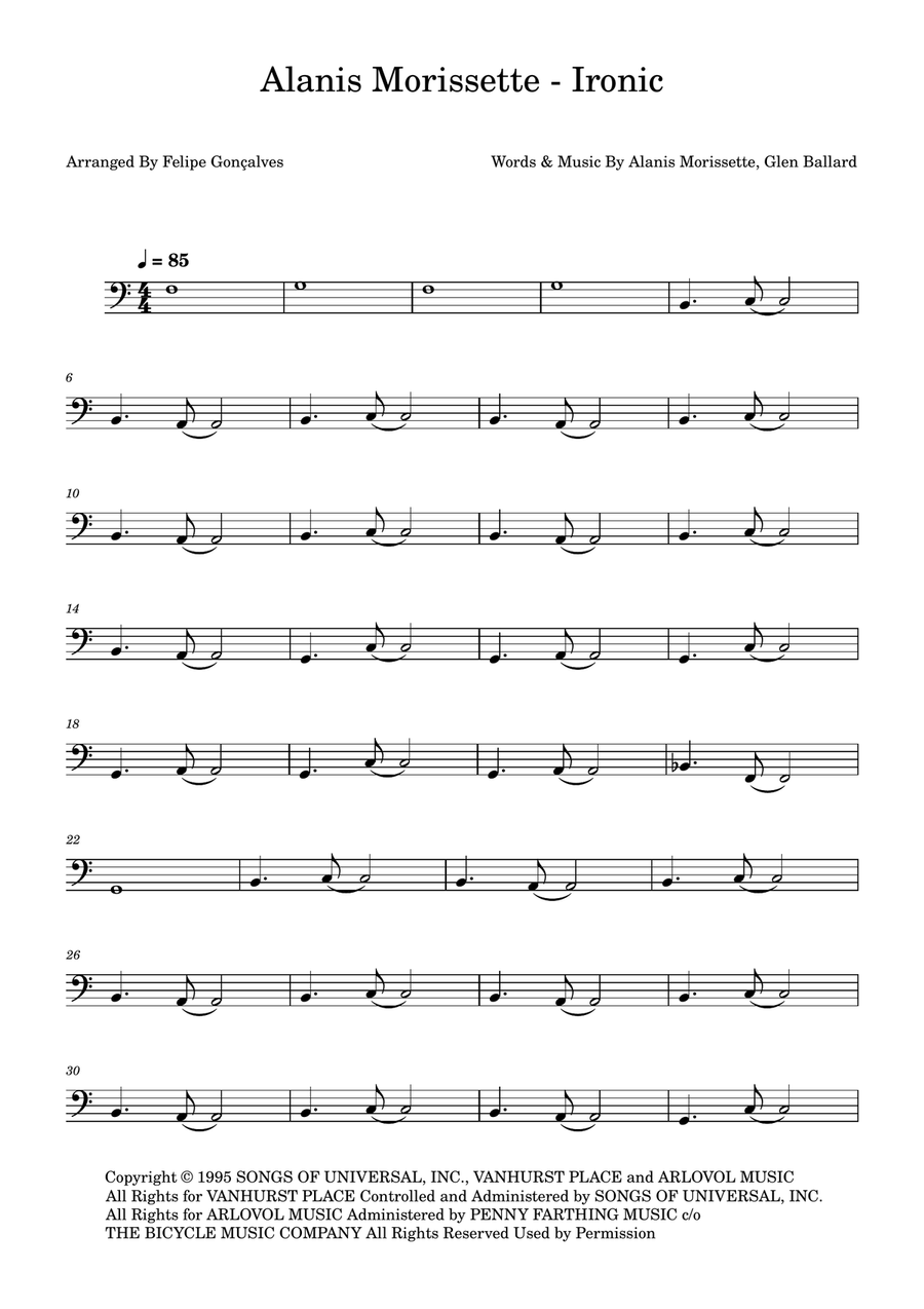 Ironic Ironic Acoustic Guitar scores gallery preview page 1