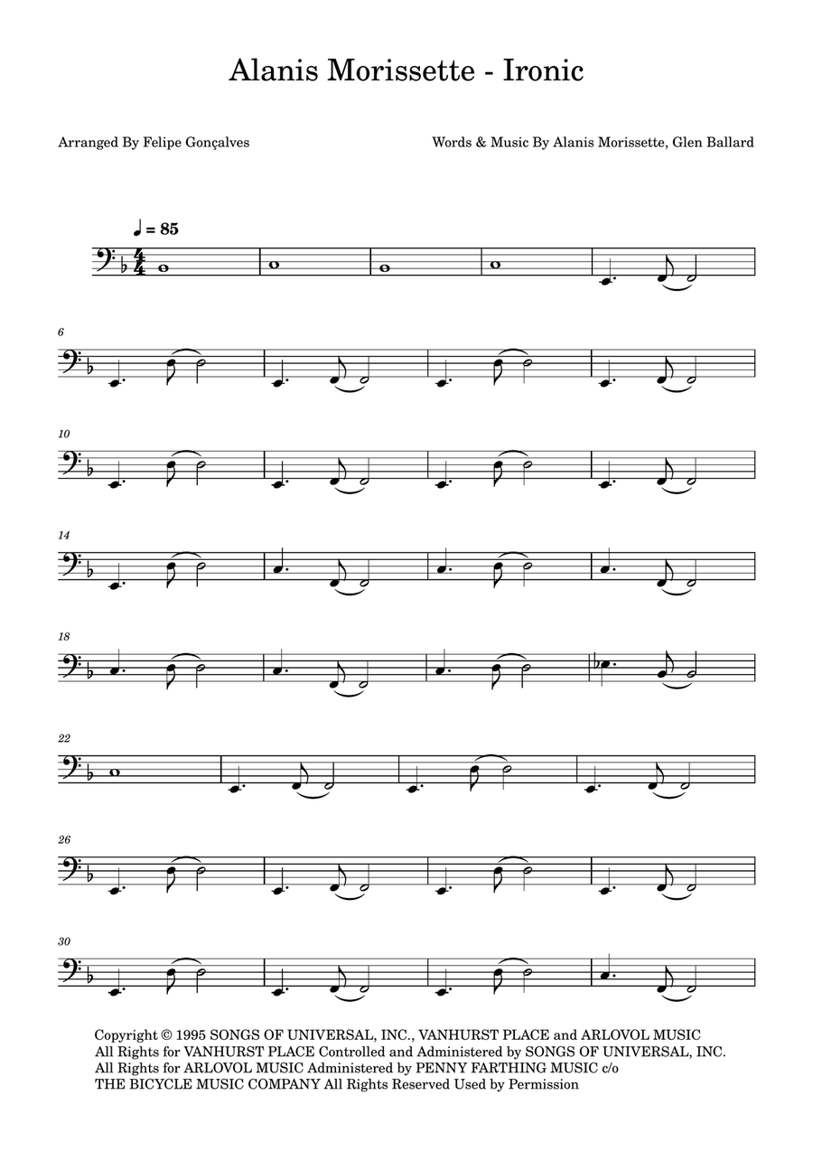 Ironic Ironic Acoustic Guitar scores gallery preview page 1