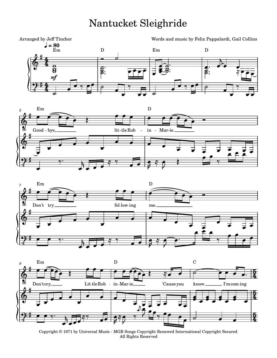 Nantucket Sleighride Nantucket Sleighride Piano, Vocal scores gallery preview page 2
