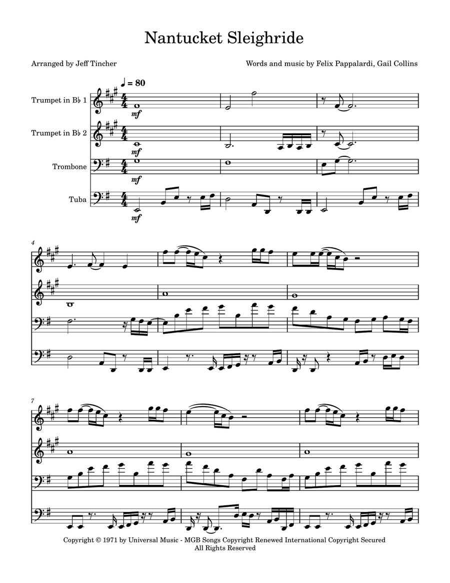 Nantucket Sleighride Nantucket Sleighride Brass Quartet scores gallery preview page 2
