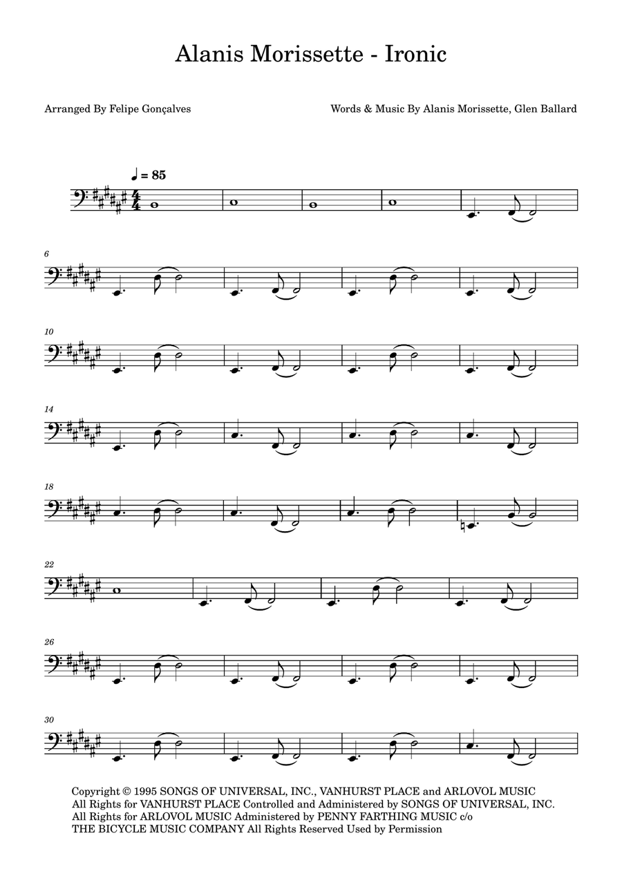 Ironic Ironic Acoustic Guitar scores gallery preview page 1