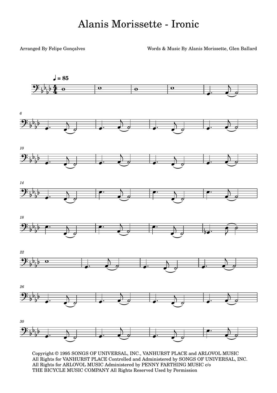 Ironic Ironic Acoustic Guitar scores gallery preview page 1