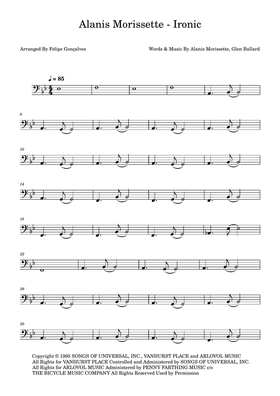 Ironic Ironic Acoustic Guitar scores gallery preview page 1