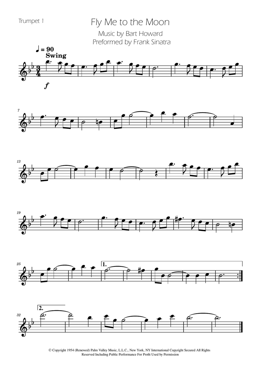 Fly Me To The Moon (In Other Words) Trumpet Trio scores gallery preview page 3