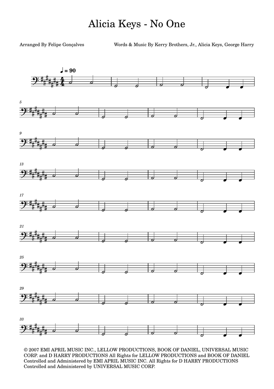 No One No One Acoustic Guitar scores gallery preview page 1