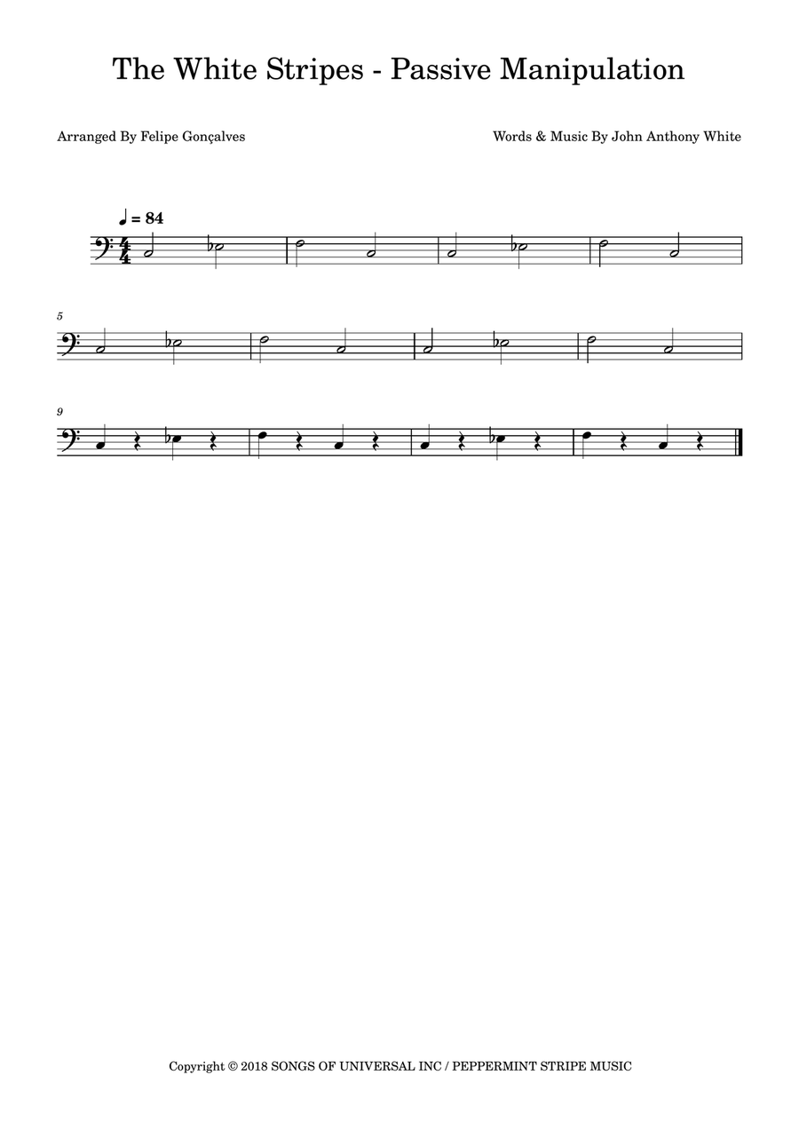 Passive Manipulation Passive Manipulation Bass Guitar scores gallery preview page 1