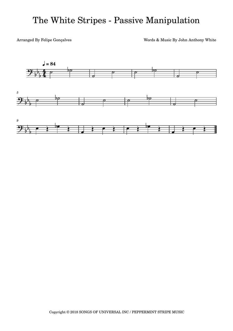 Passive Manipulation Passive Manipulation Bass Guitar scores gallery preview page 1