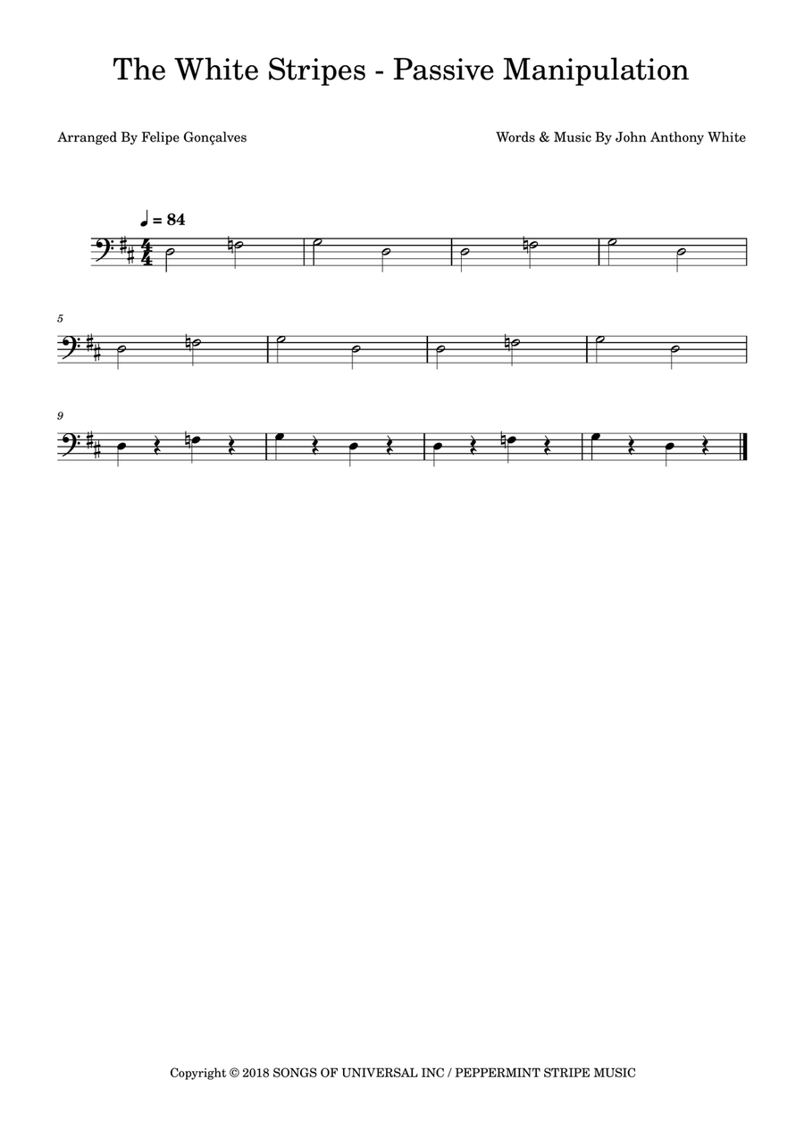 Passive Manipulation Passive Manipulation Bass Guitar scores gallery preview page 1