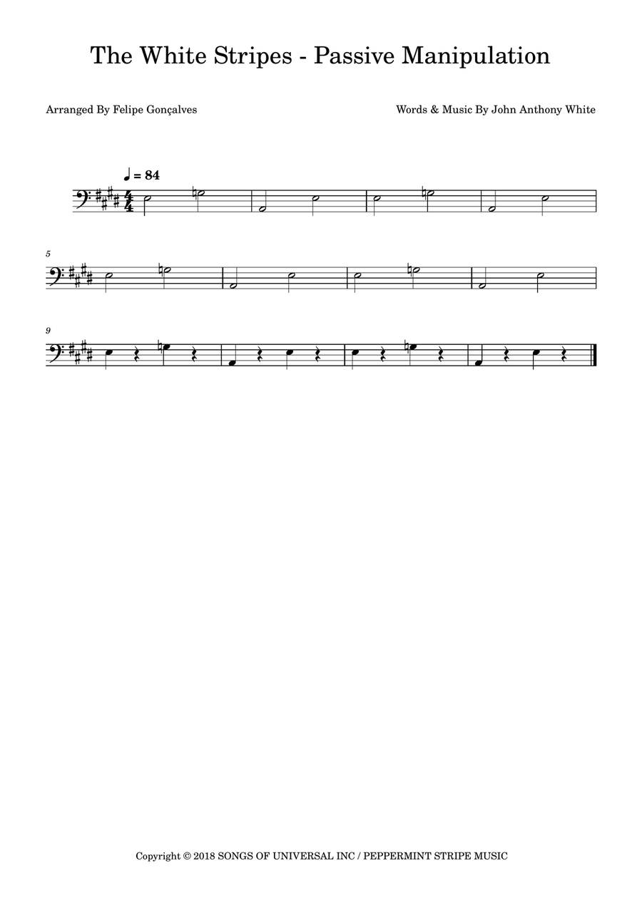 Passive Manipulation Passive Manipulation Bass Guitar scores gallery preview page 1