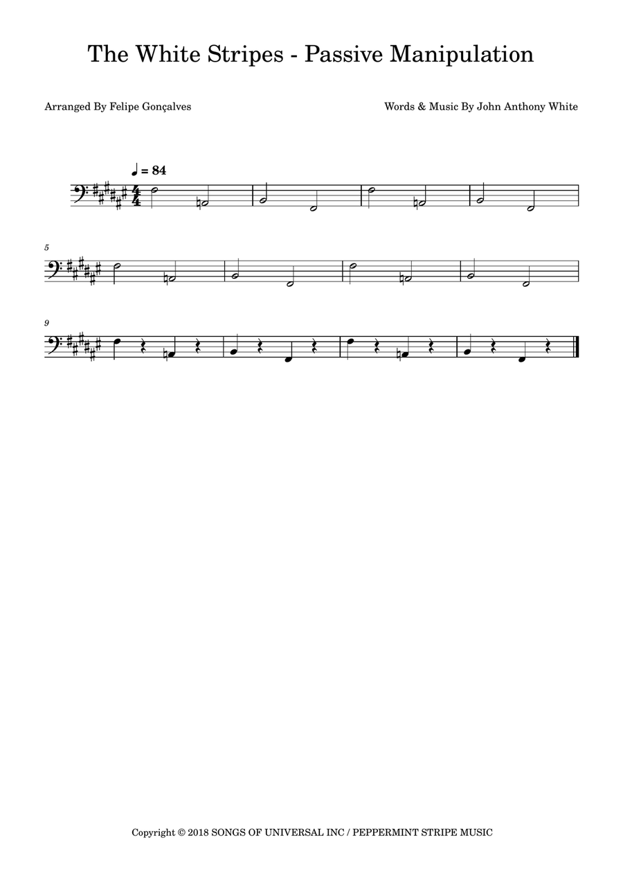 Passive Manipulation Passive Manipulation Bass Guitar scores gallery preview page 1
