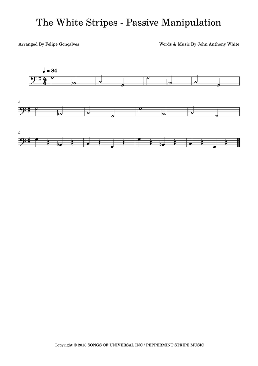 Passive Manipulation Passive Manipulation Bass Guitar scores gallery preview page 1