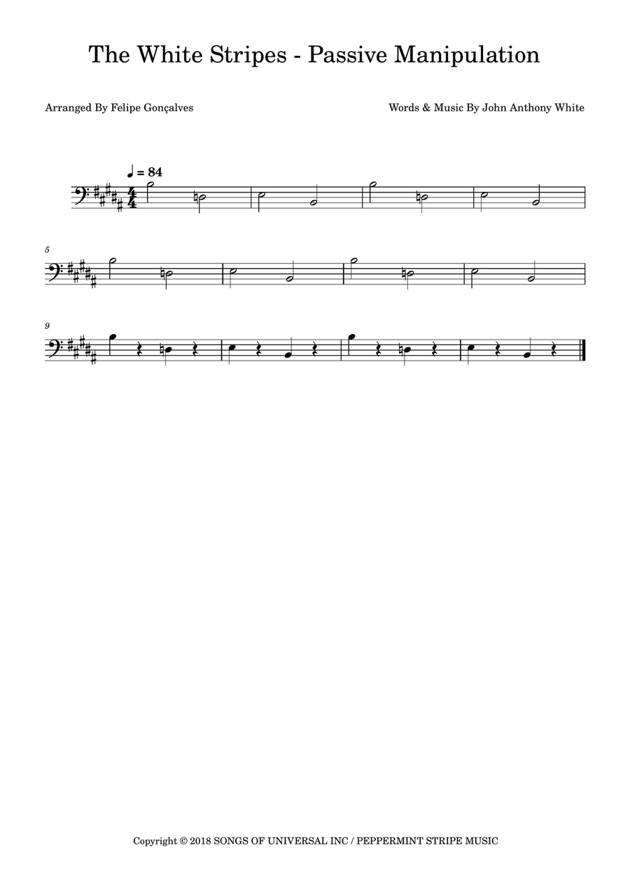 Passive Manipulation Passive Manipulation Bass Guitar scores gallery preview page 1