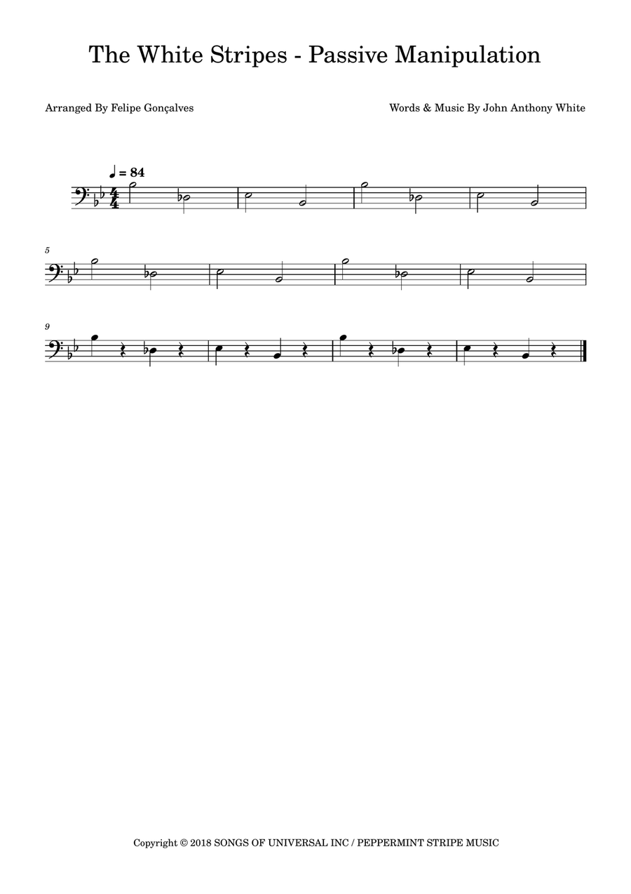 Passive Manipulation Passive Manipulation Bass Guitar scores gallery preview page 1