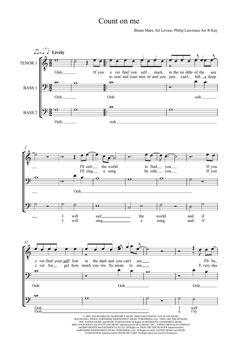 Count On Me Count On Me 3-Part scores gallery preview page 1
