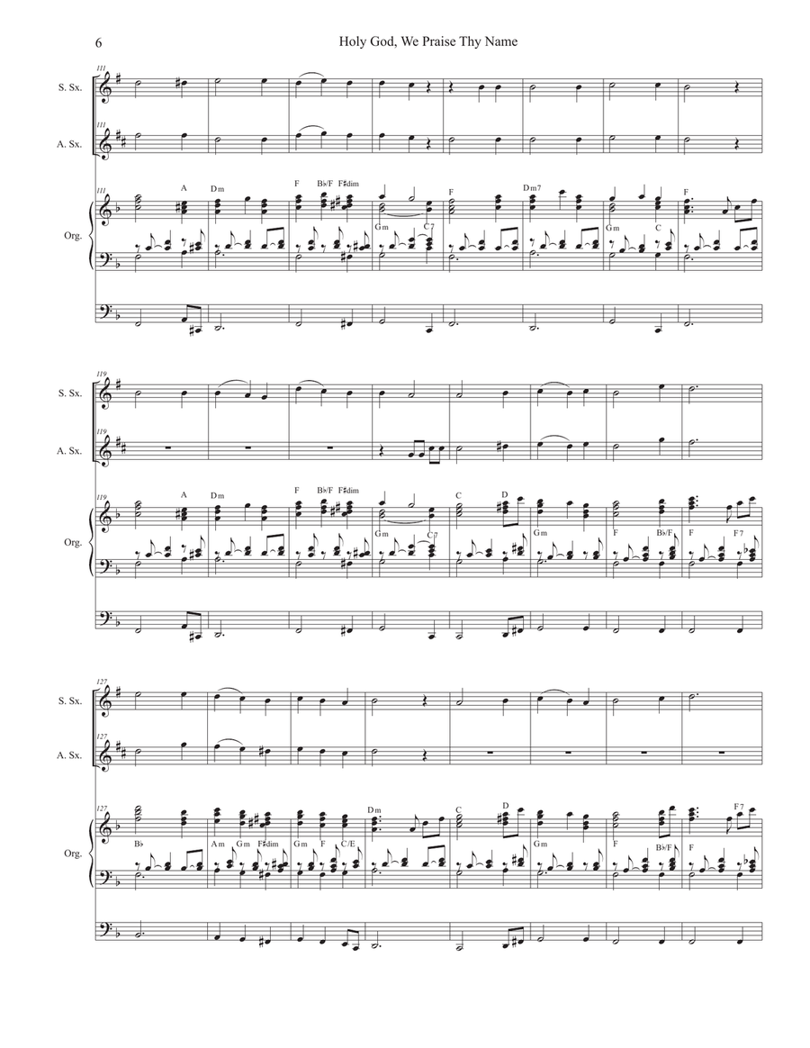 Holy God, We Praise Thy Name (Duet for Soprano and Alto Saxophone) Woodwind Duet scores gallery preview page 6