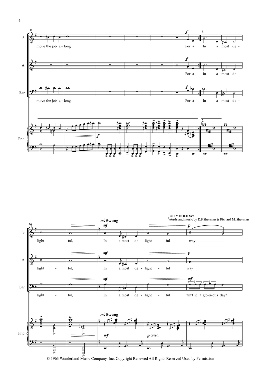 Mary Poppins Medley (SAB Choir) 3-Part scores gallery preview page 4