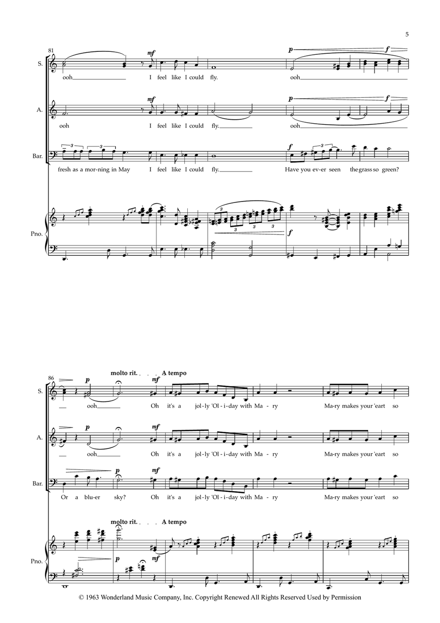 Mary Poppins Medley (SAB Choir) 3-Part scores gallery preview page 5