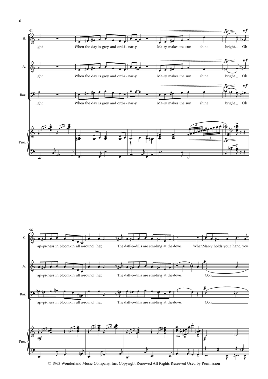 Mary Poppins Medley (SAB Choir) 3-Part scores gallery preview page 6