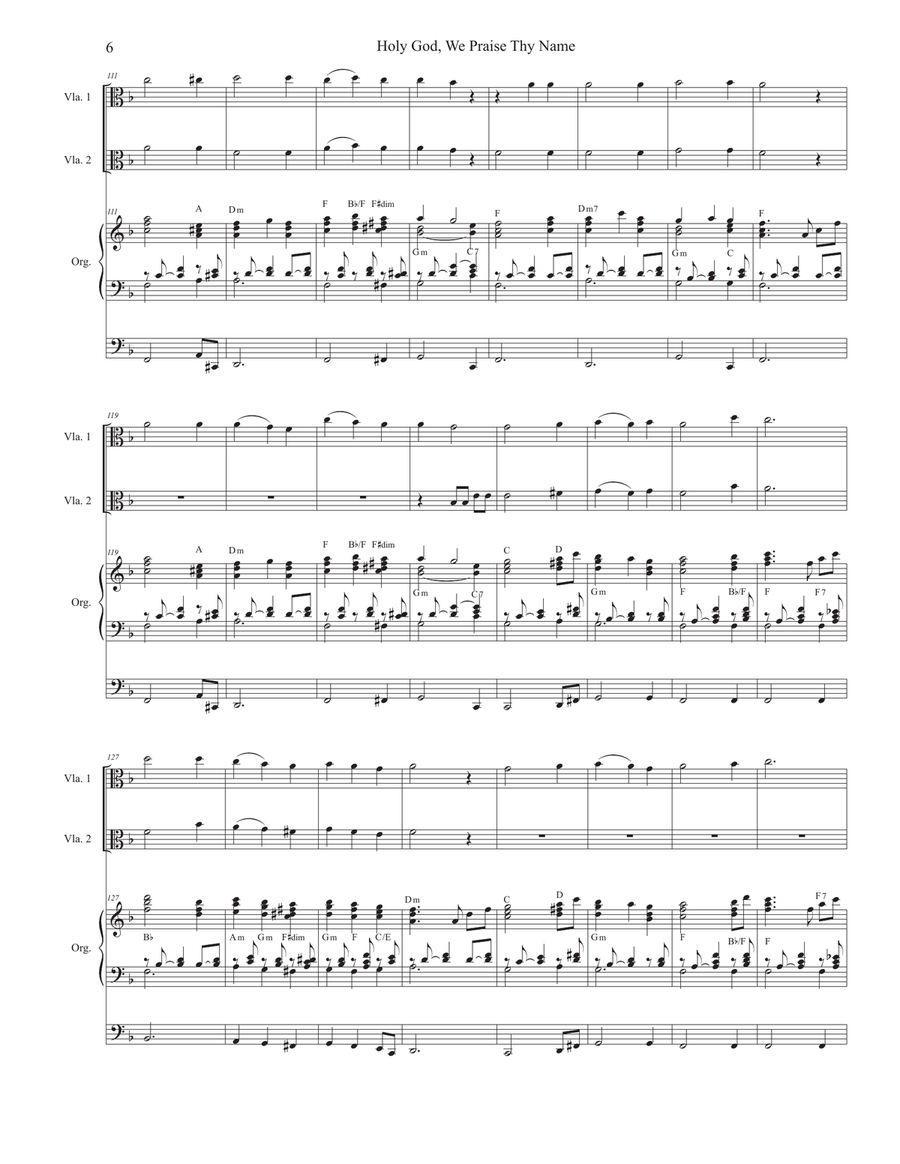 Holy God, We Praise Thy Name (Duet for Violin and Viola) String Duet scores gallery preview page 6