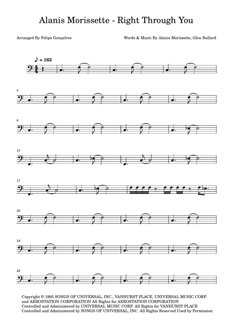 Right Through You Right Through You Acoustic Guitar scores gallery preview page 1
