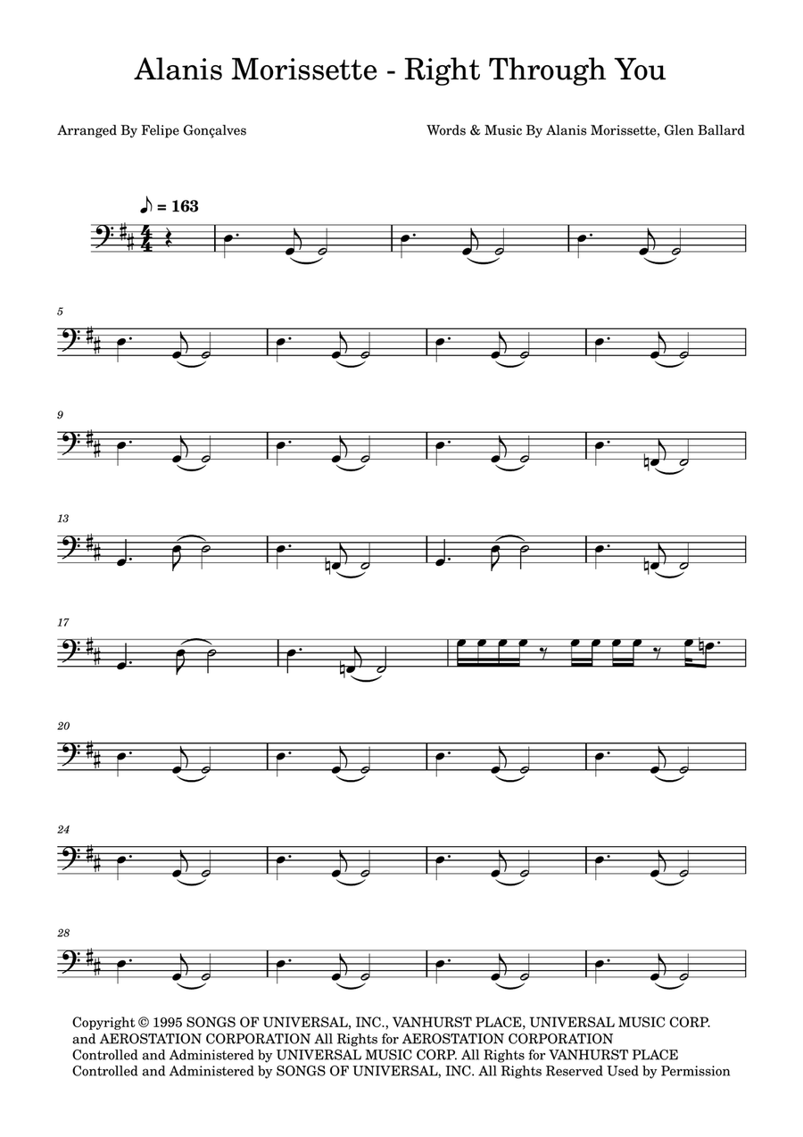 Right Through You Right Through You Acoustic Guitar scores gallery preview page 1