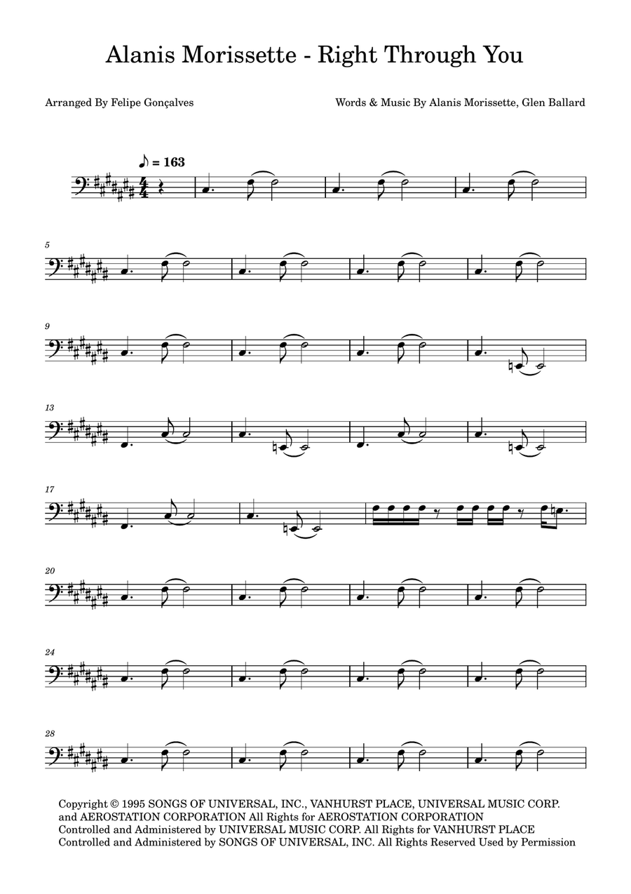 Right Through You Right Through You Acoustic Guitar scores gallery preview page 1
