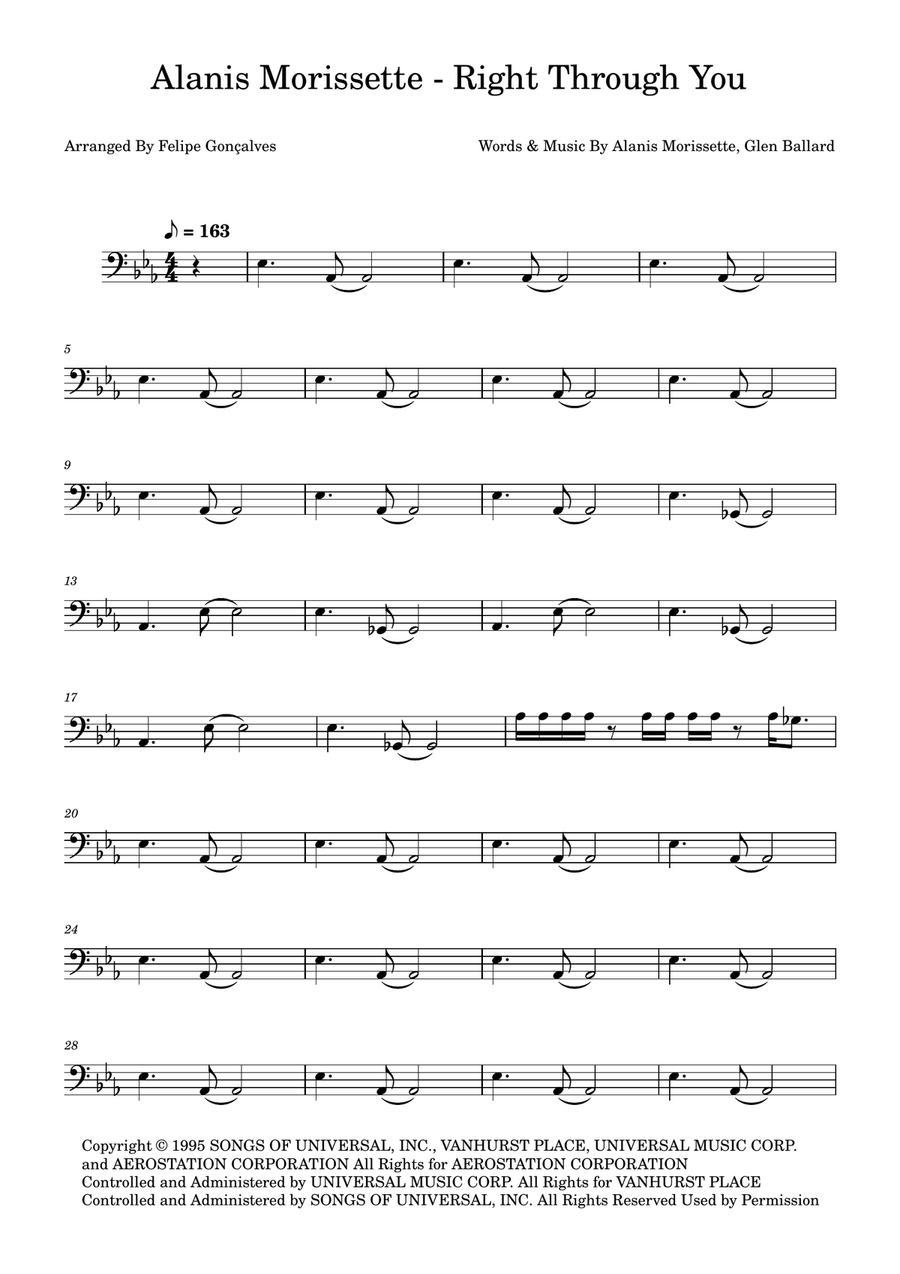 Right Through You Right Through You Acoustic Guitar scores gallery preview page 1