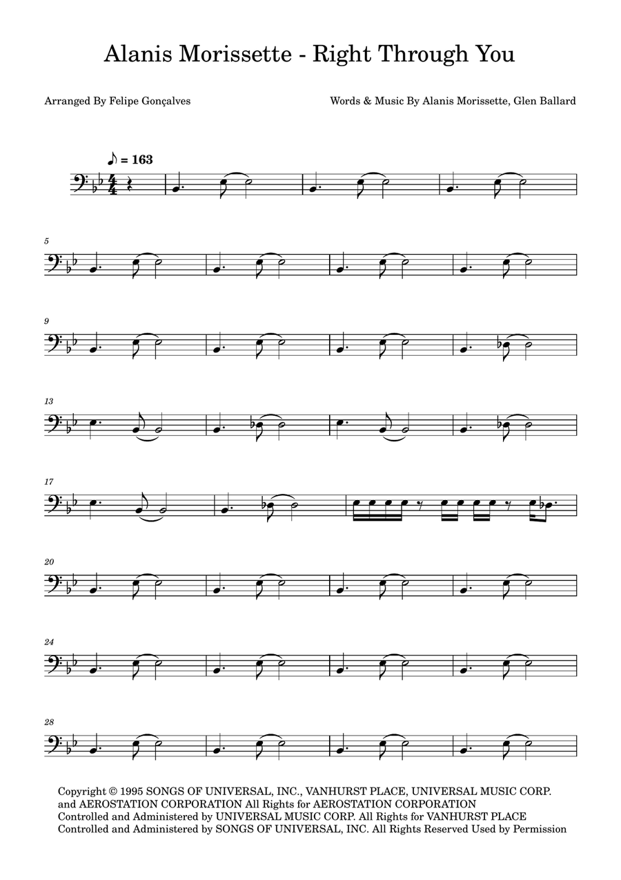 Right Through You Right Through You Acoustic Guitar scores gallery preview page 1