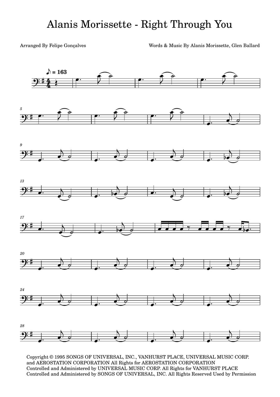 Right Through You Right Through You Acoustic Guitar scores gallery preview page 1